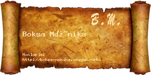 Boksa Mónika névjegykártya